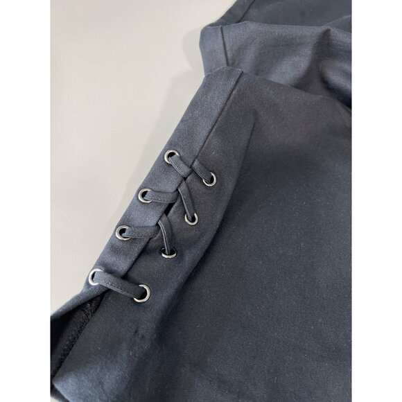 Isaac Mizrahi Live Tall 24/7 Stretch Wide Leg Crop Pant Pitch Women 18 Black NEW - Picture 7 of 7